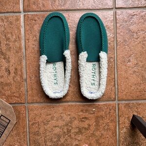 Rothy's Green and White Women's Slippers